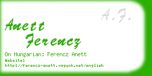 anett ferencz business card